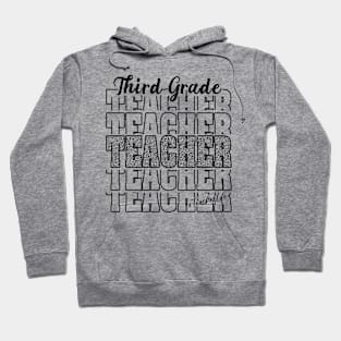 Funny Third Grade Teacher School Matching Teaching Leopard Hoodie